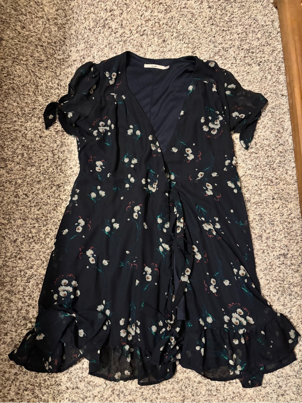 Women's Navy Floral Wrap Dress